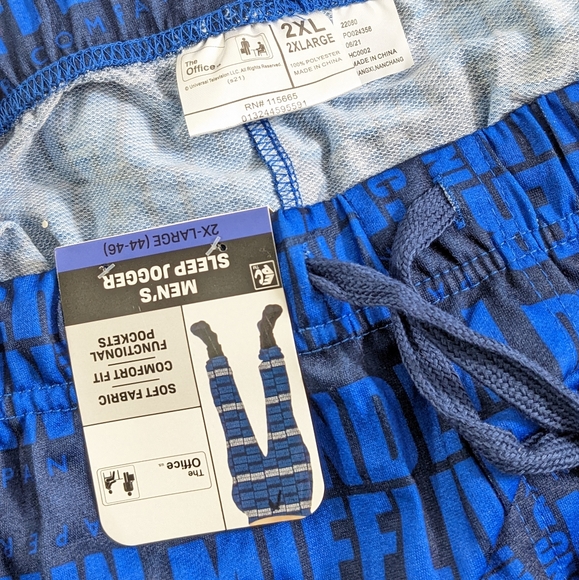 The Office Dunder Mifflin Men's Pajama Pants With Pockets, Size 2XL, NWT - Picture 6 of 6